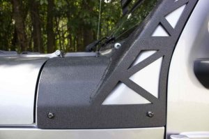 Jeep JT Gladiator Light Mounting Brackets - Windshield - Fishbone Offroad - Black Textured Powder Coat - `20-`27